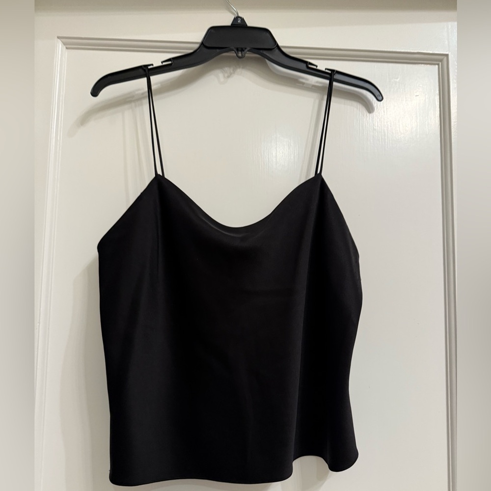 Alice and Olivia Harmon Drapey Slip Tank Black Size L - Picture 6 of 6